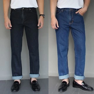 โค้ด GDZDEC1 ลด 15% Golden Zebra Jeans กางเกงยีนส์ชายฟอกนิ่มขากระบอกผ้าไม่ยืดสีกรมท่า (Size เอว 28-44) #999