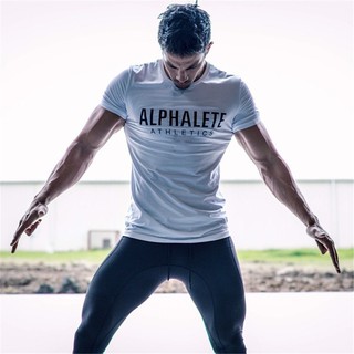 เสื้อแขนสั้น ALPHALETE #2 / เสื้อแขนสั้นผ้าคอตตอนยืด เสื้อออกกำลังกาย ผ้านิ่มใส่สบายไม่คันเวลาเหงื่อออก