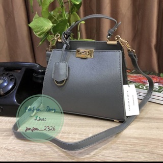 New!! Charles &amp; Keith Push-Lock Handbag กระเป๋าถือหรือสะพาย ขนาดกำลังดี💥💥💥ห้ามพลาด