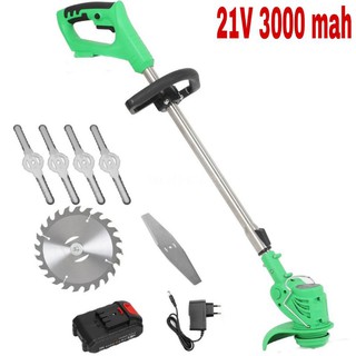 เครื่องตัดหญ้าไฟฟ้า ชาร์จไฟไร้สาย  21V 3000 mah พร้อมส่งจากไทย