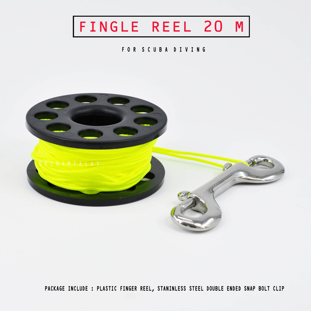 Scuba Diving Finger Spool Reel 30M พร้อม Snap Clip