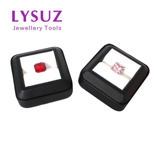 Lysuz ถาดเก็บเครื่องประดับ พลอยเทียม หนัง PU ทรงหลวม สีดํา