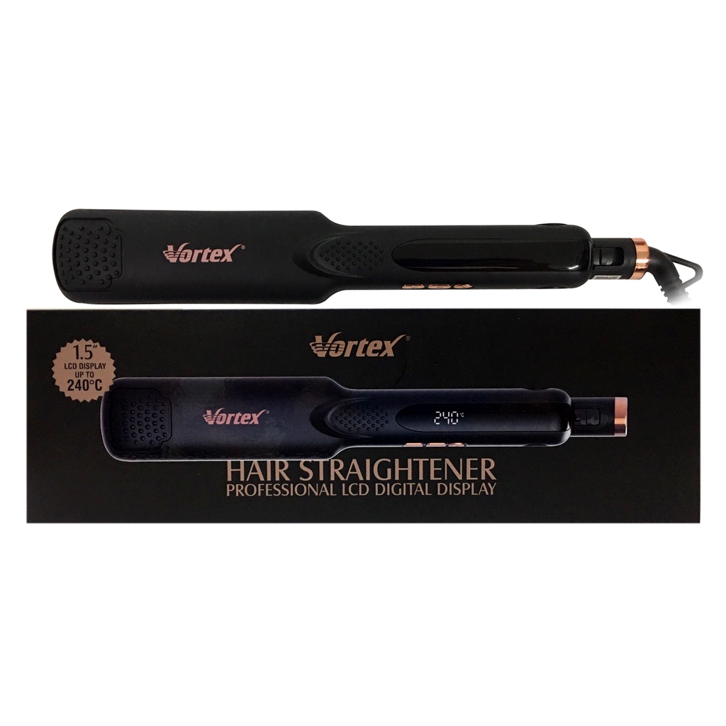 Vortex Hair Straightener Professional LCD Digital Display เครื่องหนีบผม รุ่น VT601B (6175) แผ่นเรียบ