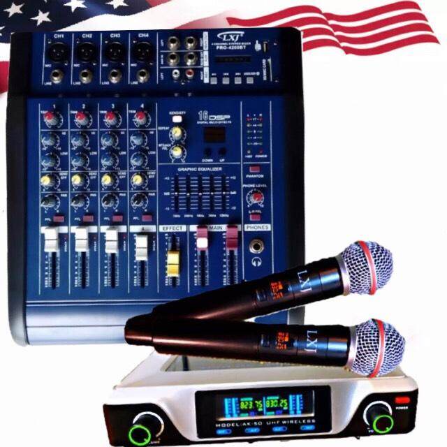 LXJ ชุดเครืองเสียง เพาเวอร์มิกเซอร์ ขยายเสียง500วัตต์ 4CH BLUETOOTH USB/SD CARD EFFECT 16DSP รุ่น PR