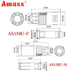 Amass As 150 U 70a Copper Plated Male / Female อะแดปเตอร์สายเคเบิ้ลเชื่อมต่อ 35 ซม. สําหรับ Rc Racing Fpv Model Part