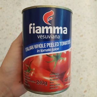 ไฟมมา มะเขือเทศอิตาลีปลอกเปลือกในน้ำมะเขือเทศ Fiamma Vesuviana Italian Whole Peeled Tomatoes in Tomato Juice 400g