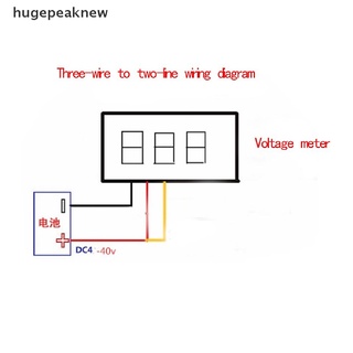 Hugepeaknew เครื่องวัดแรงดันไฟฟ้าดิจิทัล DC 0.28 นิ้ว หน้าจอ LED DC0-100V ขนาดเล็กพิเศษ ปรับได้ สีเขียว