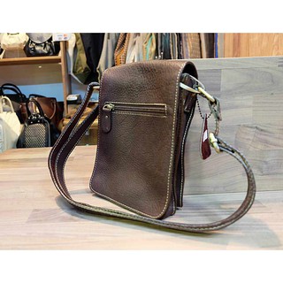 Leather Bag code : LB013 กระเป๋าหนังสะพายข้าง สีน้ำตาลเข้ม