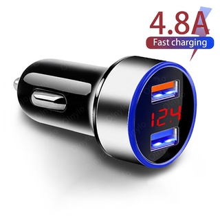 อะแดปเตอร์ชาร์จ USB คู่ อะลูมิเนียม 4.8A 5V 2 พอร์ต ชาร์จเร็ว สําหรับชาร์จโทรศัพท์มือถือ ในรถยนต์ 1 ชิ้น