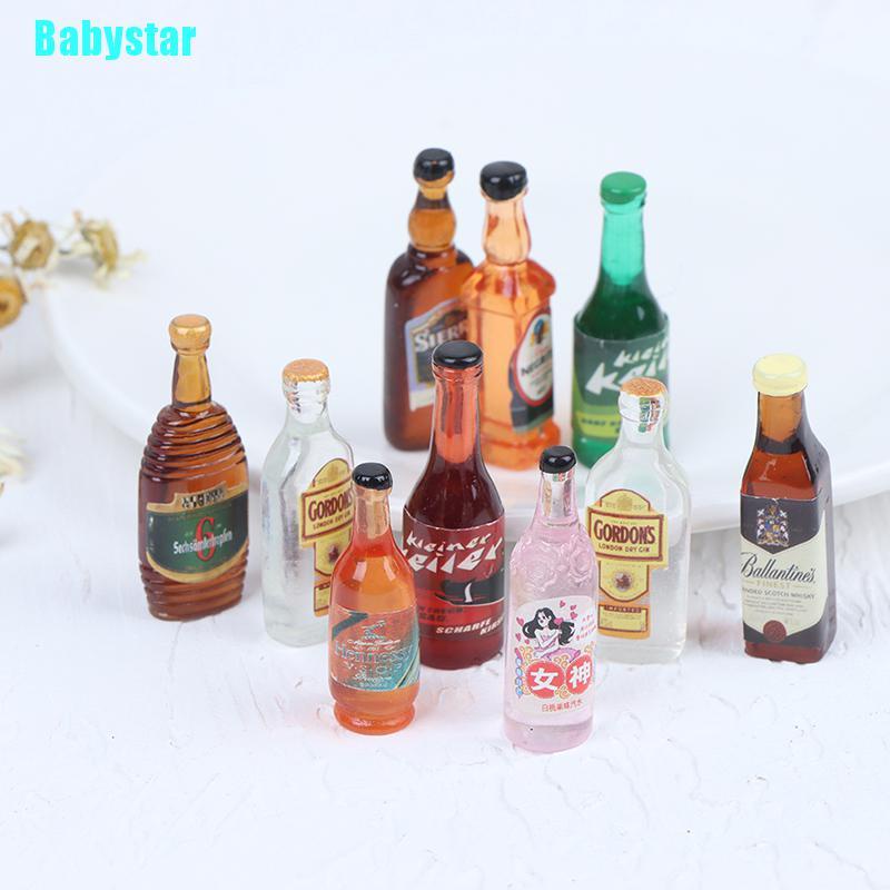 (Babystar) โมเดลขวดไวน์ ขนาดมินิ 1:12 อุปกรณ์เสริม สําหรับตกแต่งบ้านตุ๊กตา
