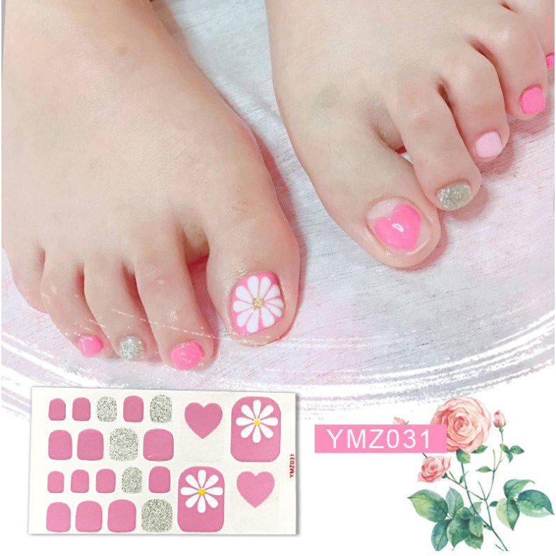 สติ๊กเกอร์ลายการ์ตูน สไตล์เกาหลีสำหรับติดตกแต่งเล็บเท้า  A001 - 030 - รูปที่ 2