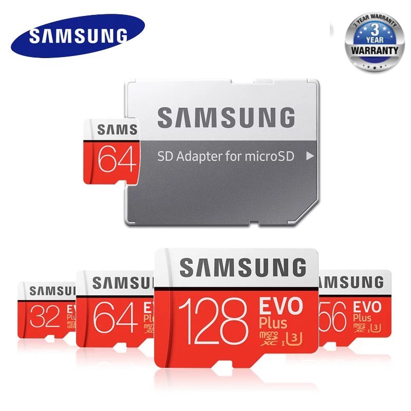 SAMSUNG Memory Card Micro SD  32GB 64GB 128GB SDHC SDXC Grade EVO+ Class 10 C10 UHS TF SD Cards