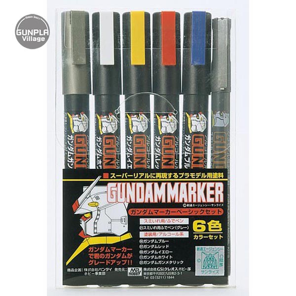 Mr.Hobby Gundam Marker Set GMS-105 (Basic) 4973028516333 4973028505627 (ปากกา)