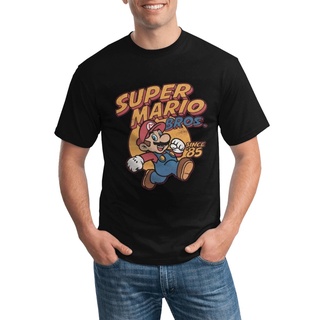 [COD]เสื้อยืด ผ้าฝ้าย 100% พิมพ์ลาย Super Mario Bros คุณภาพสูง สไตล์เรโทร หลายสีS-5XL