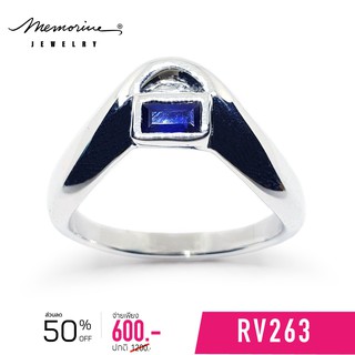 Memorine Jewelry แหวนเงินแท้ 925 ฝัง Sapphire : RV263