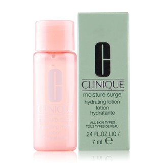 ขวด 7ml ไม่มีกล่อง น้ำตบ หน้าใส Clinique Moisture Surge Hydrating Lotion 7ml. โลชั่น ชุ่มชื่นเร่งด่วน ประโลมผิว โลชั่น