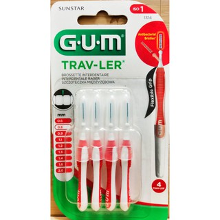 G.U.M Trav-Ler 0.8mm แปรงซอกฟัน 4ชิ้น