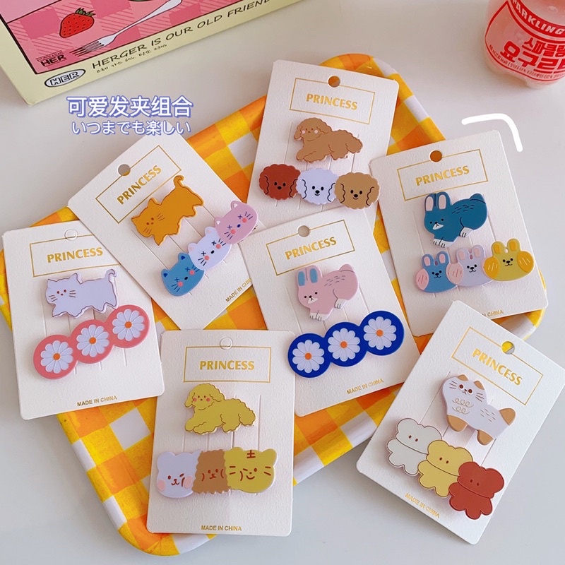 Cute 014 กิ๊บติดผม กิ๊บหนีบสไตล์เกาหลีการ์ตูนน่ารัก 2 ชิ้น/แพ็ค