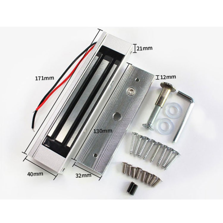 ตัวล็อคแม่เหล็กไฟฟ้าสำหรับประตู 180KG 12V , Magnetic Lock 12V 180KG กลอนแม่เหล็กไฟฟ้า