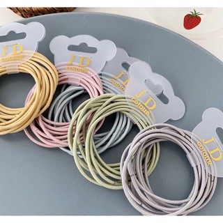 แพ็ค 10 ชิ้น ยางรัดผมสไตล์เกาหลีสำหรับผู้หญิง รุ่น FS0755