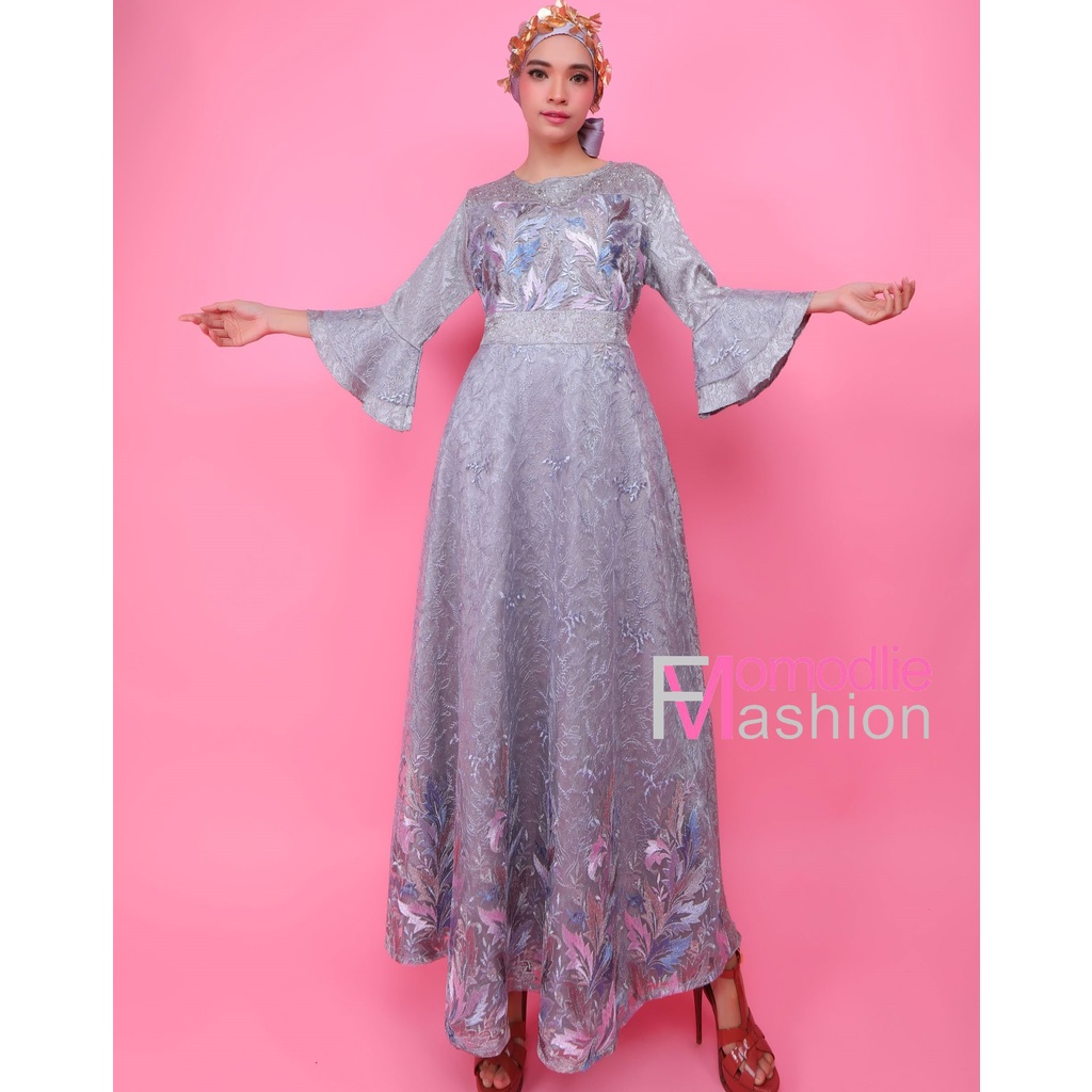 MABELLE JAGUAR GLITTER SILVER GAMIS, JUMBO BRUKAT GAMIS, TEENAGE BRUKAT GAMIS, LATEST BRUKAT GAMIS