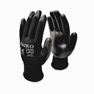 SAIKO ถุงมือไนล่อน เคลือบ PU เต็มฝ่ามือ (ราคาต่อคู่)
