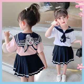 Girls summer dress jk suit preppy style childrens dress summer baby girl princess dress fashionable fashion