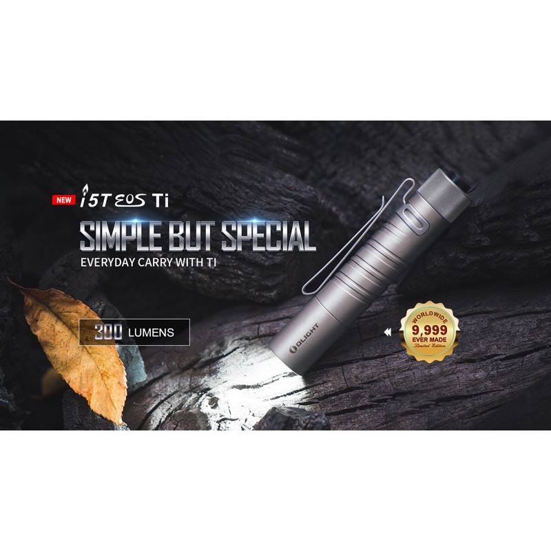 Olight i5T Ti EOS 300 Lumens AA Battery Flashlight (Limited Edition Titanium)