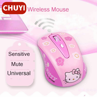 เมาส์ออพติคอลไร้สาย 2 . 4 Ghz Hello Kitty 1600 Dpi Usb สําหรับแล็ปท็อป