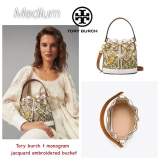 💕 Tory burch t monogram jacquard embroidered bucket