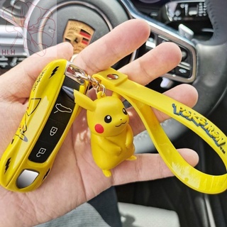 เหมาะสำหรับ Porsche key shell macan Cayenne Panamera ชุดพวงกุญแจ 718 ดัดแปลงตกแต่ง Pikachu