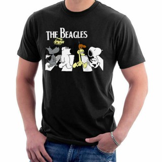 The Beagles Beatles Abbey Road Brian Snoopy Odie Funny Parody Men T ShirtS-3XL