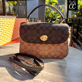 (แท้ 💯%‼ Factory) COACH MARLIE TOP HANDLE SATCHEL BAG (Coach C1563)