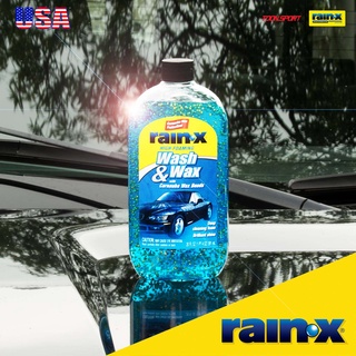 แชมพูล้างรถ &amp; แวกซ์ Rain-X Wash &amp; Wax with Carnauba Wax Beads 591mL