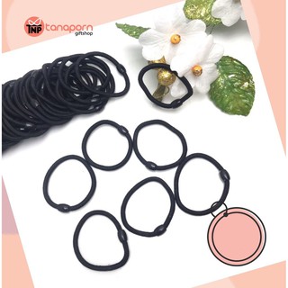 ยางรัดผม ลูกปัดรัดผม สีดำ 1 แพ็ค 100 เส้น