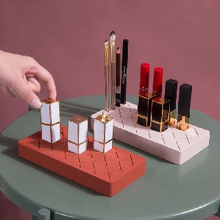 พร้อมส่ง Lipstick Storage Rack ที่วางลิปสติก ที่วางอุปกรณ์แต่งหน้า วัสดุซิลิโคน 18 ช่องใหญ่ และ 28 ช่องใหญ่