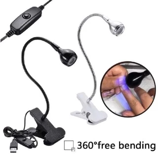 โคมไฟส่องเล็บ/อบเล็บ ทำเล็บเจล โคมไฟ LED UV หนีบโต๊ะ หมุนได้รอบทิศทาง สายUSB