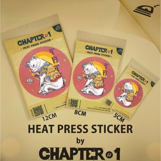 สติกเกอร์รีดร้อน ลาย แมวสัก ขนาด 5 ,8 , 12 ซม. / Neko Tattoo Heat Press Sticker 5, 8, 12 cms