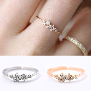 (JIUERBA)COD แหวนแต่งงาน Rose Gold 18K อย่างพิถีพิถัน Solitaire Diamond Donna Brilliant Proposal Rings