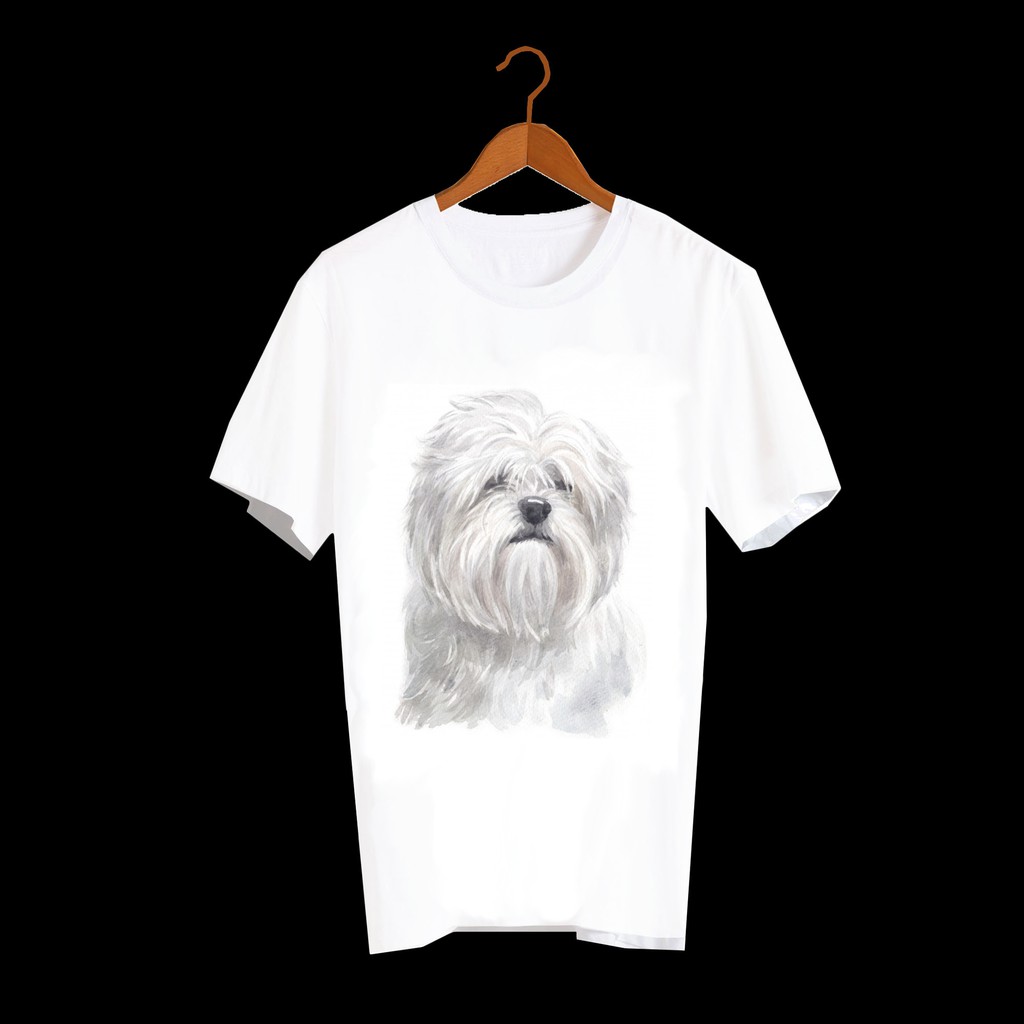 เสื้อลายหมา DLA001 Lhasa Apso เสื้อยืด สกรีนลาย แขนสั้น เนื้อผ้านิ่ม ใส่สบาย T-shirt Unisex