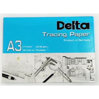 กระดาษไขเขียนแบบ Delta A3 (50 แผ่น) ไม่มีกรอบ