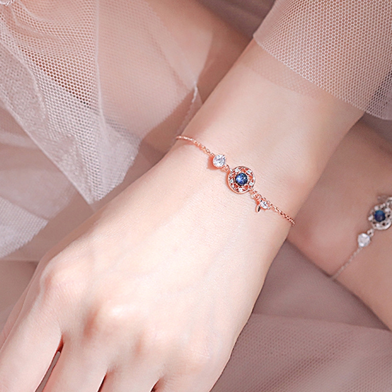 สร้อยข้อมือคริสตัล Korean Blue Crystal Dreamcatcher Bracelet Creative Starry Sky Zircon Bracelets Girl Jewelry Gift High Quality #5