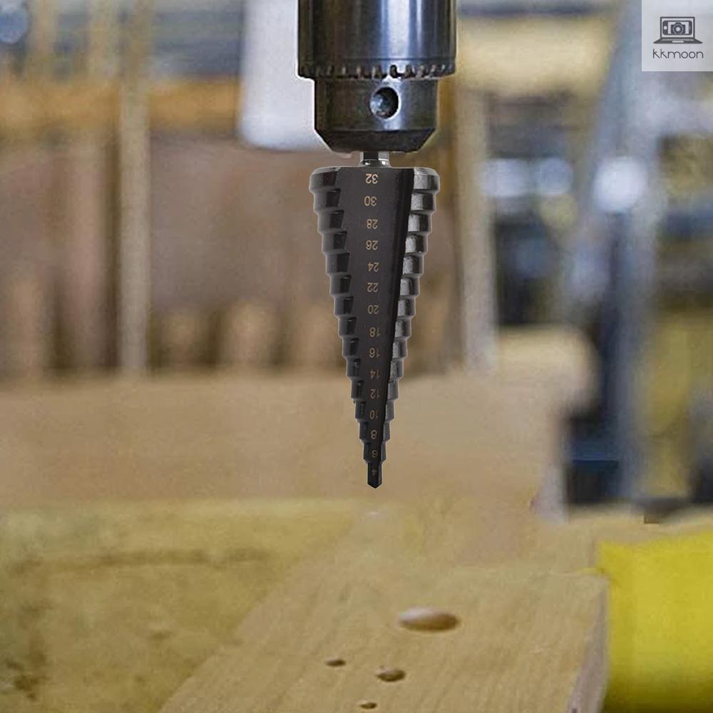 ชุดดอกสว่านเจาะโลหะ เคลือบไนไตรด์ Hss โคบอลต์ สีดํา สําหรับแผงเหล็ก เหล็ก ไม้ Pvc บาง 4 ชิ้น - รูปที่ 4