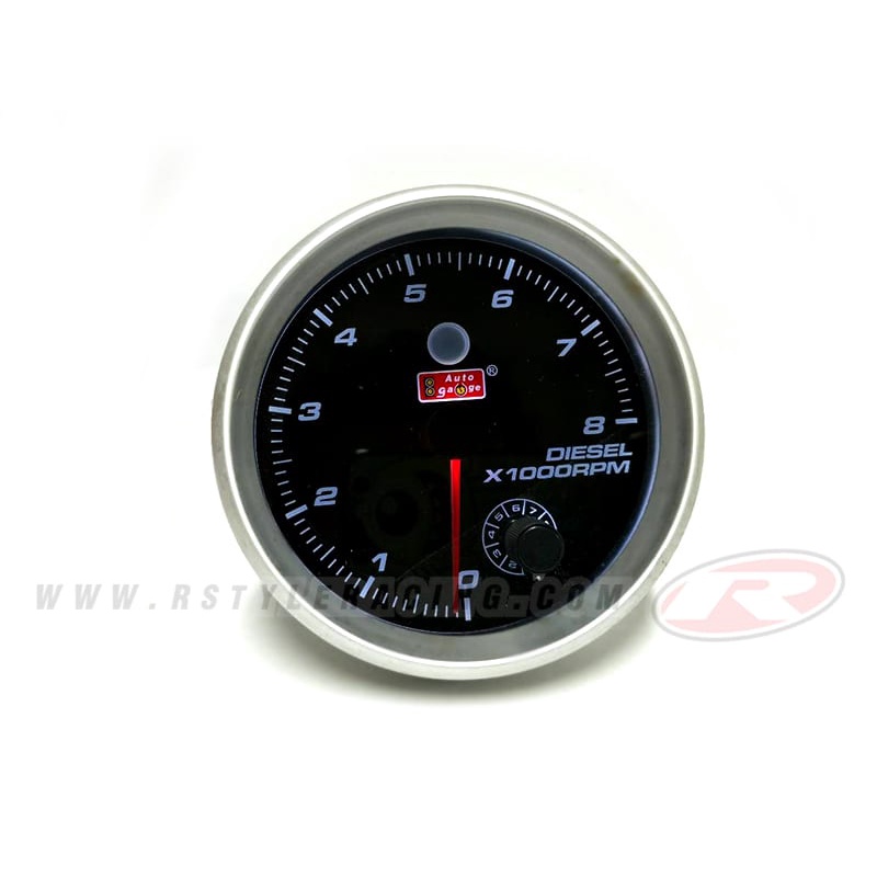 AUTO GAUGE RPM วัดรอบดีเซล 5″นิ้ว SHIFTแยก หน้ามืด (8000รอบ)