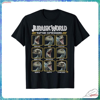 สินค้าขายดีรุ่นใหม่ เสื้อยืดแขนสั้น Jurassic World Two Blue Raptor Expressions T-Shirt Popular T-shirts