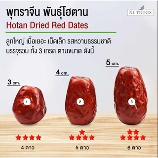 พุทราจีน โฮตาน อบแห้ง พร้อมทาน150ก ซื้อ3แถมฟรี1 Exp04/2027 อร่อย หวานธรรมชาติ ลูกใหญ่ เนื้อเยอะ ไม่แห้ง (NUTRIRIS Brand)