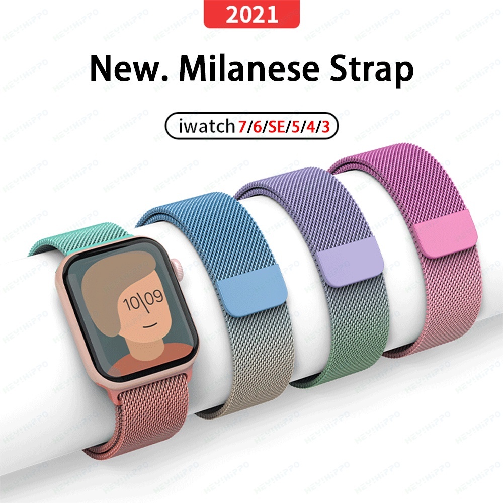 ♟สายรัดมิลาน apple watch strap Milanese watch strap iwatch series 7 SE 6 5 4 3 2 1 สาย applewatch 38 40 42 44mm 41mm 45m