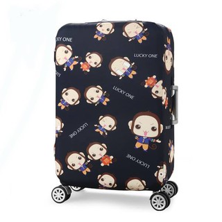 Chu Luggage  ผ้าคลุมกระเป๋าเดินทางลายลิง  รุ่น040  สีดำ