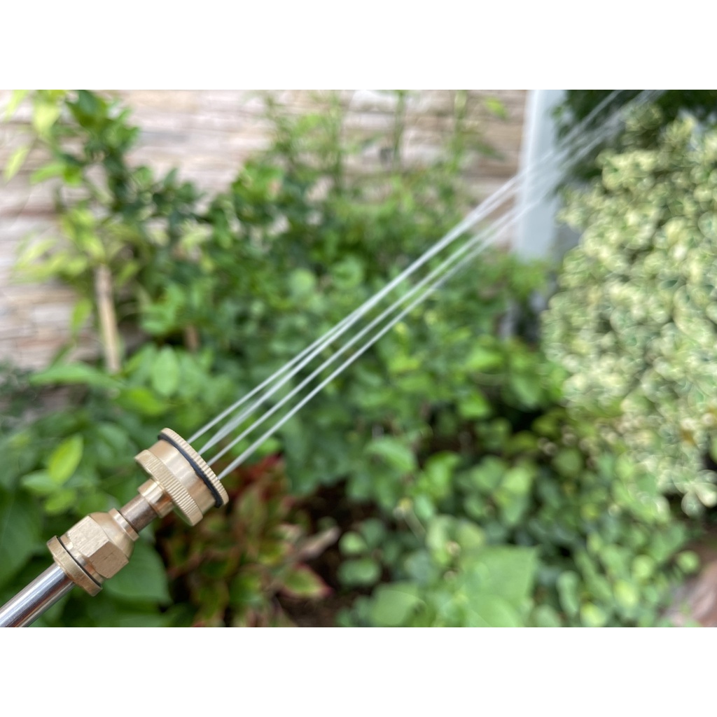 หัวพ่นแรงดันทองเหลืองแท้ ใช้กับก้านเครื่องพ่นยาแบตเตอรี่ หัวงอ/หัวตรง - รูปที่ 4