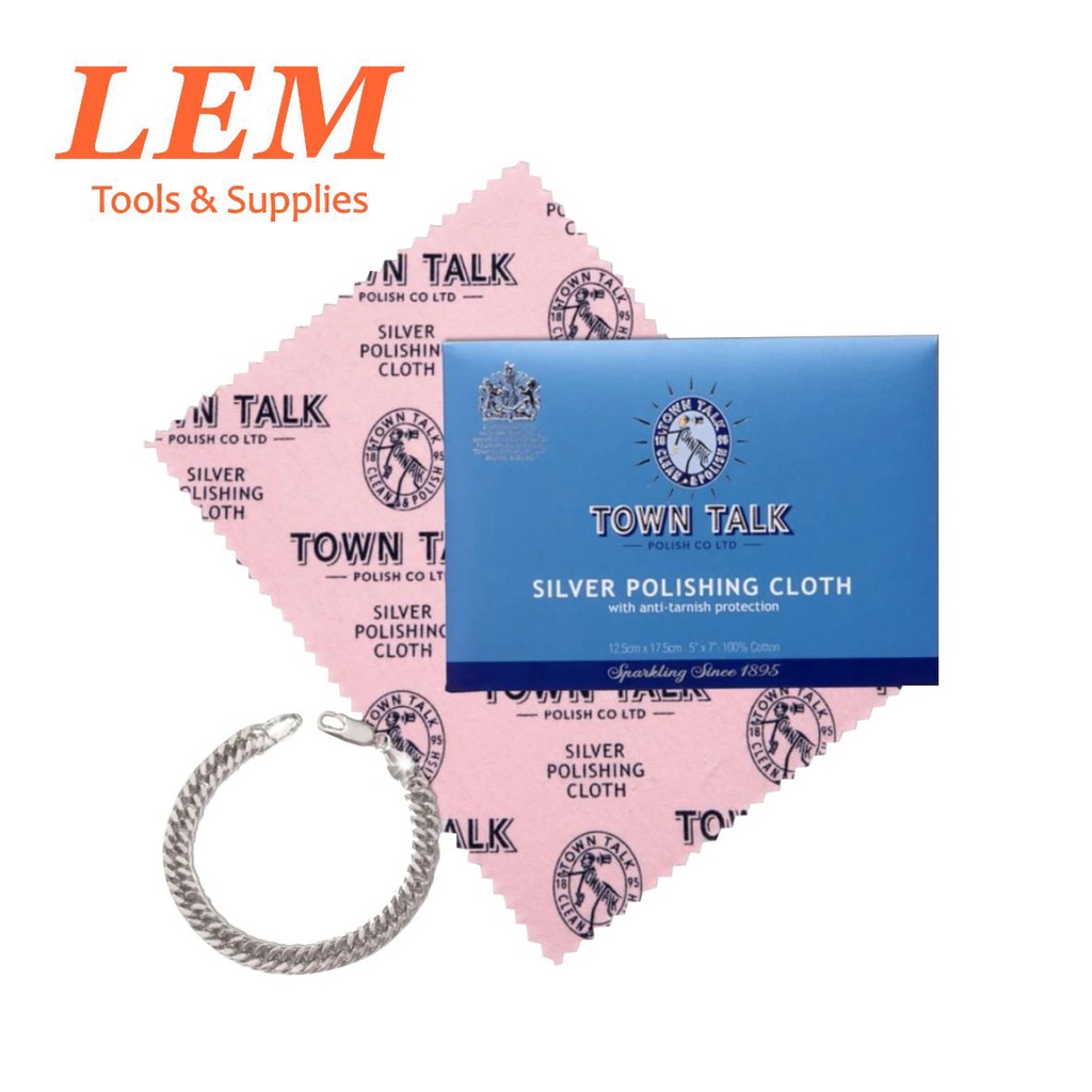 Lemtools Original Town Talk Silver Polishing Cloth 12*17 ซม.เครื่องประดับ Anti-Tarnish ทําความสะอาดนาฬิกาเส้นใยฝ้ายธรรมชาติ